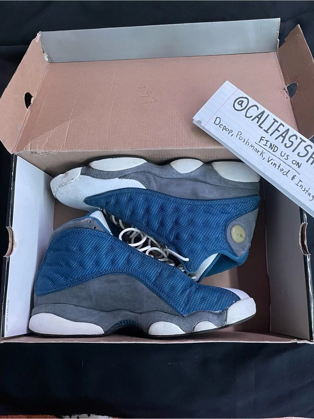Jordan Men's Blue Flint 13a Retro High-Top Sneakers - With OG Box